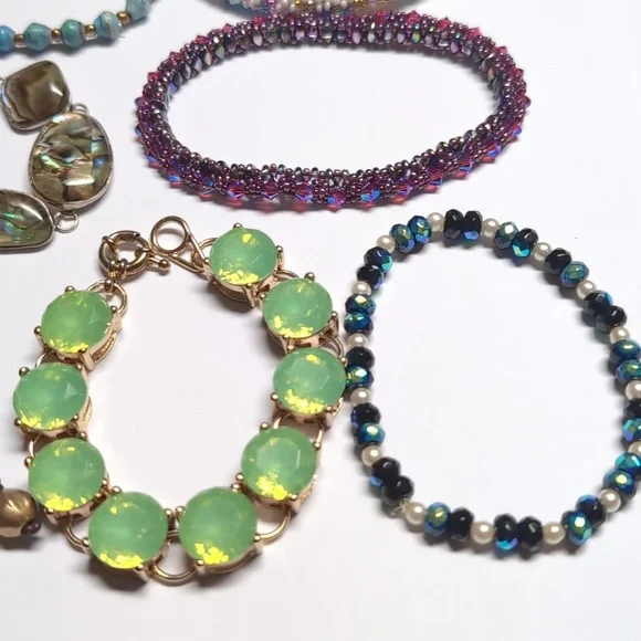 Set of 9 Multicolor Mixed Metal / Beaded Bracelets - Picture 6 of 8